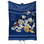 rice owls disney football navy blue quilt blanket best selling