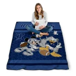 rice owls disney football navy blue quilt blanket best selling