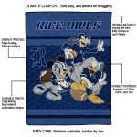 rice owls disney football navy blue quilt blanket best selling