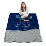 rice owls dot illusion navy blue quilt blanket best selling