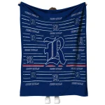 rice owls handdrawn stripes navy blue quilt blanket best selling