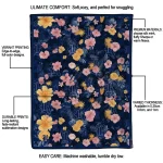 rice owls hibiscus foliage navy blue quilt blanket best selling