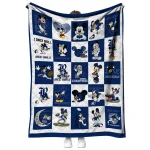 rice owls mickey mouse motif navy blue white quilt blanket best selling