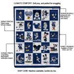 rice owls mickey mouse motif navy blue white quilt blanket best selling