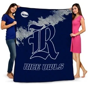 rice owls paint trail navy blue quilt blanket best selling