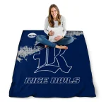 rice owls paint trail navy blue quilt blanket best selling