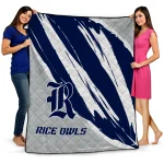 rice owls stroke art navy blue white quilt blanket best selling