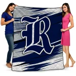 rice owls wild lines navy blue white quilt blanket best selling