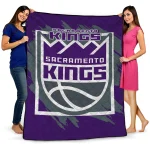 sacramento kings block border purple quilt blanket best selling
