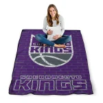 sacramento kings brick grid purple quilt blanket best selling