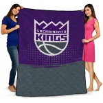 sacramento kings dot illusion purple quilt blanket best selling