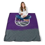 sacramento kings dot illusion purple quilt blanket best selling