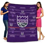 sacramento kings handdrawn stripes purple quilt blanket best selling