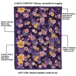 sacramento kings hibiscus foliage purple quilt blanket best selling