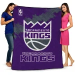sacramento kings nba grunge purple quilt blanket best selling