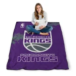 sacramento kings nba grunge purple quilt blanket best selling