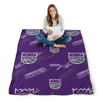 sacramento kings sketch lines purple quilt blanket best selling