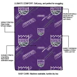 sacramento kings sketch lines purple quilt blanket best selling