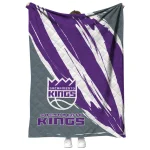 sacramento kings stroke art purple white quilt blanket best selling