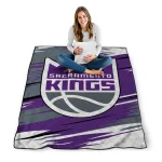 sacramento kings wild lines purple white quilt blanket best selling