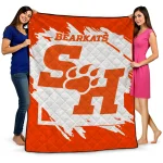 sam houston bearkats block border orange quilt blanket best selling