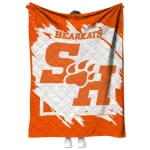 sam houston bearkats block border orange quilt blanket best selling