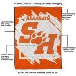 sam houston bearkats block border orange quilt blanket best selling