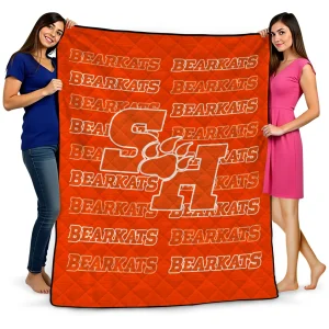 sam houston bearkats bold red orange quilt blanket best selling