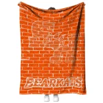 sam houston bearkats brick grid orange quilt blanket best selling