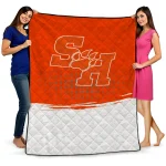 sam houston bearkats dot illusion orange quilt blanket best selling