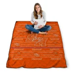 sam houston bearkats handdrawn stripes orange quilt blanket best selling
