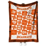 sam houston bearkats helmet heart orange quilt blanket best selling