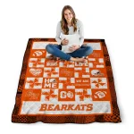 sam houston bearkats helmet heart orange quilt blanket best selling