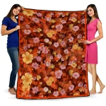 Sam Houston Bearkats Hibiscus Foliage Orange Quilt Blanket 1 sam houston bearkats hibiscus foliage orange quilt blanket best selling