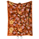 sam houston bearkats hibiscus foliage orange quilt blanket best selling