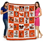 Sam Houston Bearkats Mickey Mouse Motif Orange White Quilt Blanket 1 sam houston bearkats mickey mouse motif orange white quilt blanket best selling