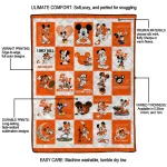 sam houston bearkats mickey mouse motif orange white quilt blanket best selling