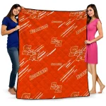 sam houston bearkats sketch lines orange quilt blanket best selling
