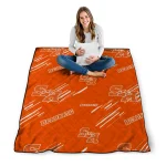sam houston bearkats sketch lines orange quilt blanket best selling
