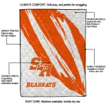 sam houston bearkats stroke art orange white quilt blanket best selling