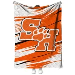 sam houston bearkats wild lines orange white quilt blanket best selling