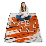 sam houston bearkats wild lines orange white quilt blanket best selling