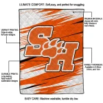 sam houston bearkats wild lines orange white quilt blanket best selling