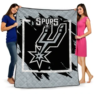 san antonio spurs block border silver quilt blanket best selling