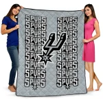 san antonio spurs bold red silver quilt blanket best selling