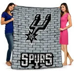 san antonio spurs brick grid silver quilt blanket best selling
