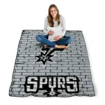san antonio spurs brick grid silver quilt blanket best selling