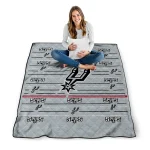 san antonio spurs handdrawn stripes silver quilt blanket best selling