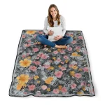 san antonio spurs hibiscus foliage silver quilt blanket best selling