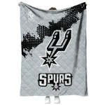 san antonio spurs nba grunge silver quilt blanket best selling